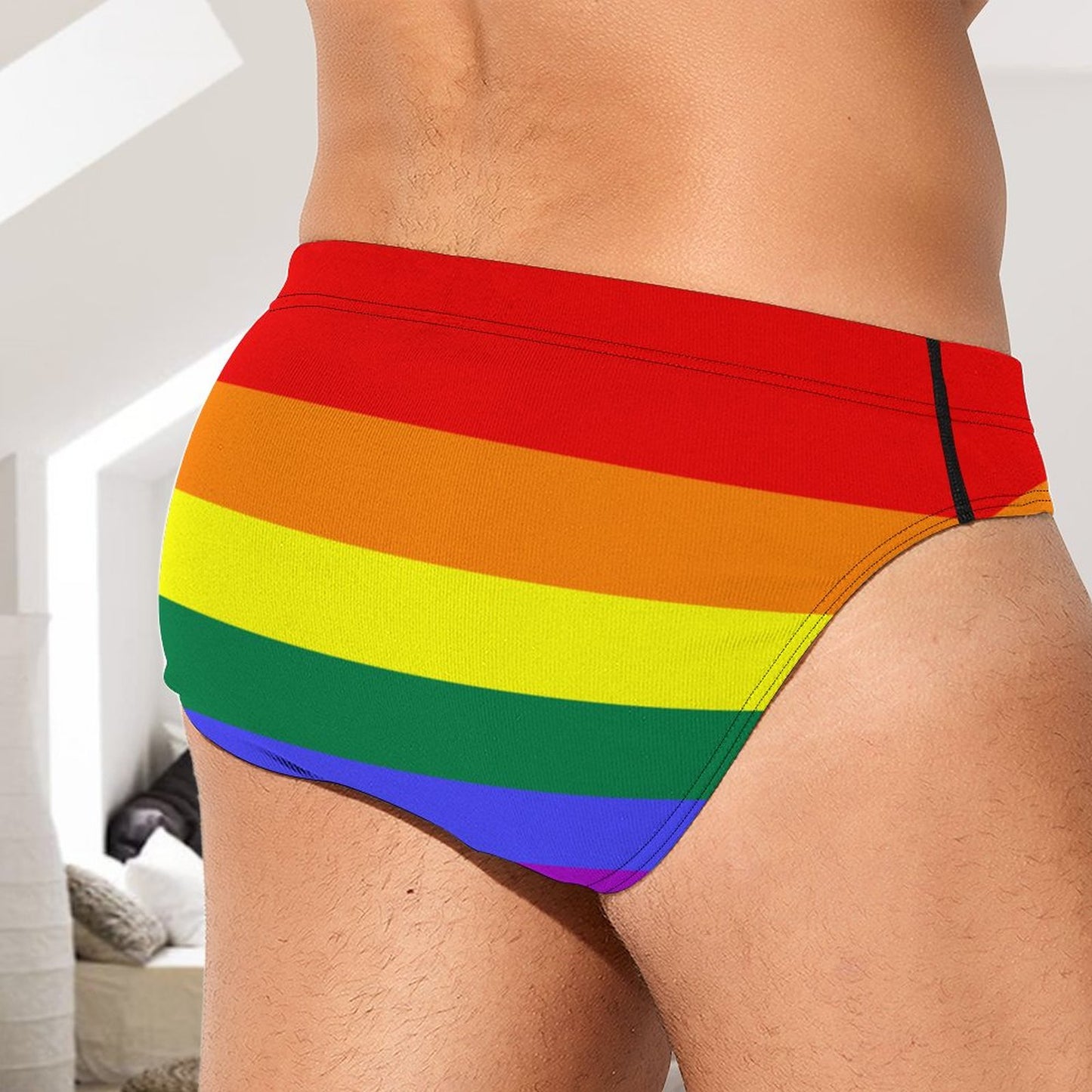 Rainbow Pride Flag Silk Briefs – Traditional Masculine Cut