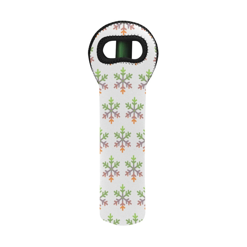 Aliagender Pride Flag Snowflake Neoprene Wine Bag