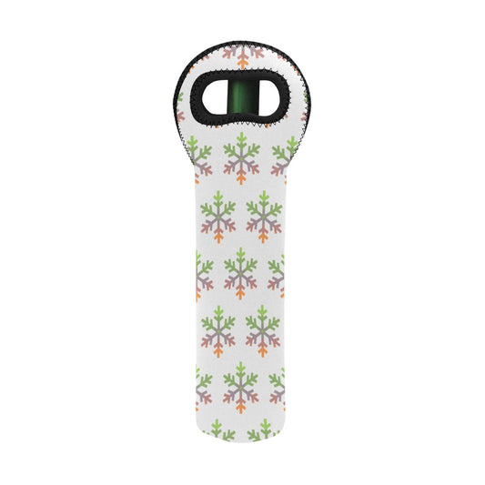 Aliagender Pride Flag Snowflake Neoprene Wine Bag