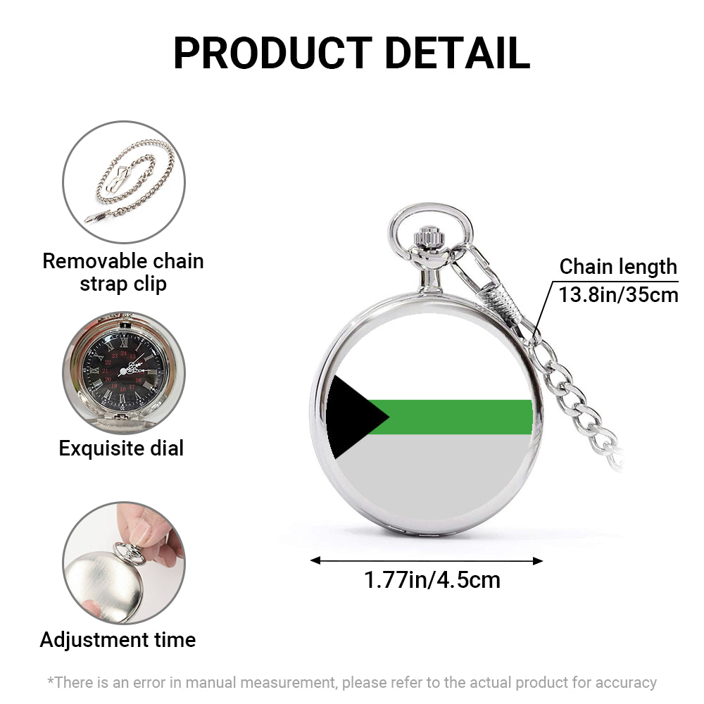 Demiromantic Pride Flag Round Pocket Watch
