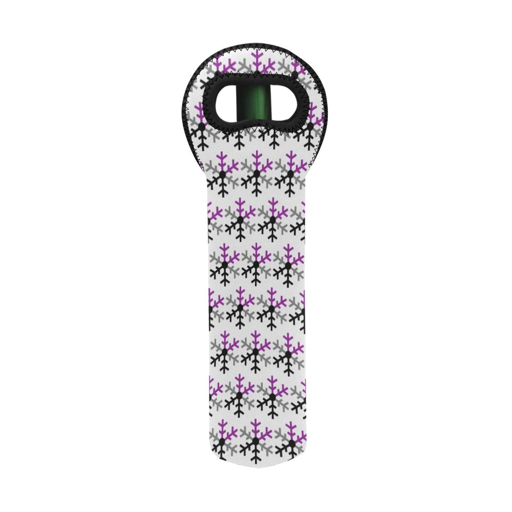 Demisexual Pride Flag Snowflake Neoprene Wine Bag