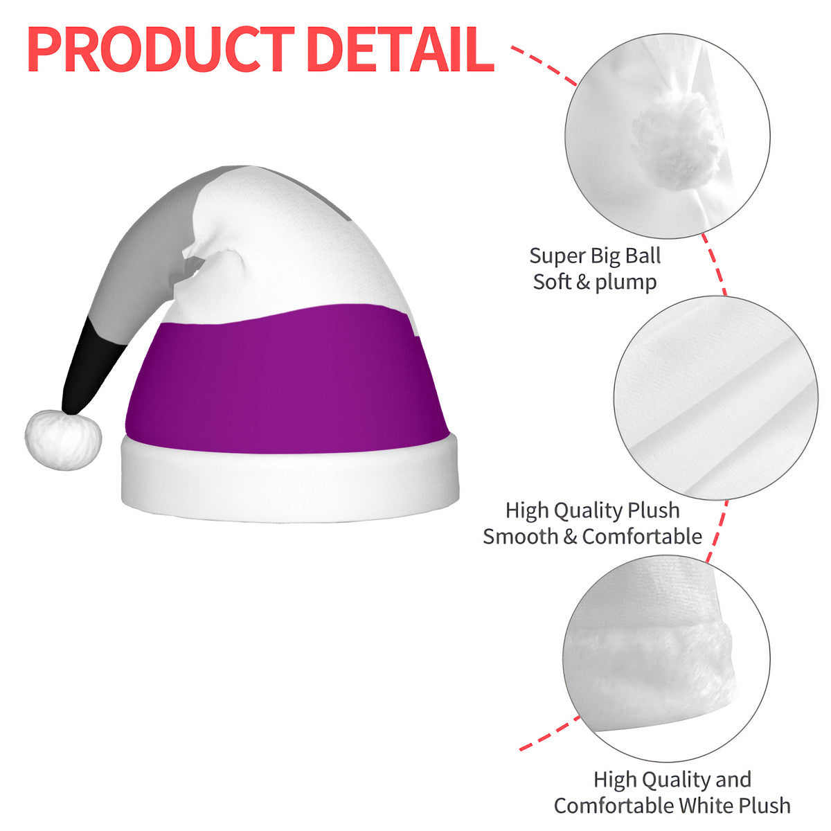 Asexual Pride Flag Adult Plush Holiday Hat