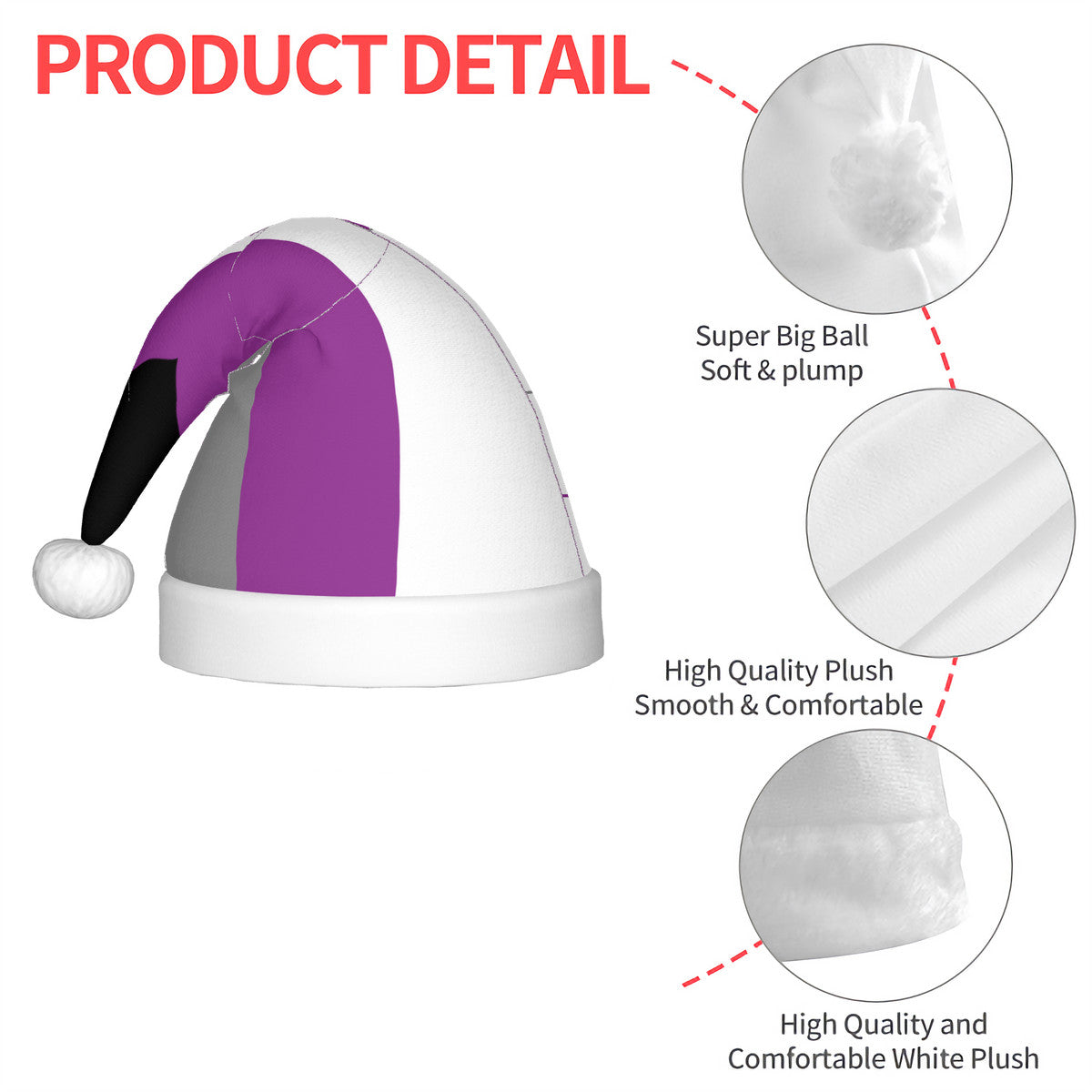 Demisexual Pride Flag Adult Glowing Plush Holiday Hat