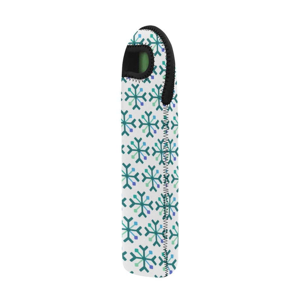 Gay/MLM Pride Flag Snowflake Neoprene Wine Bag