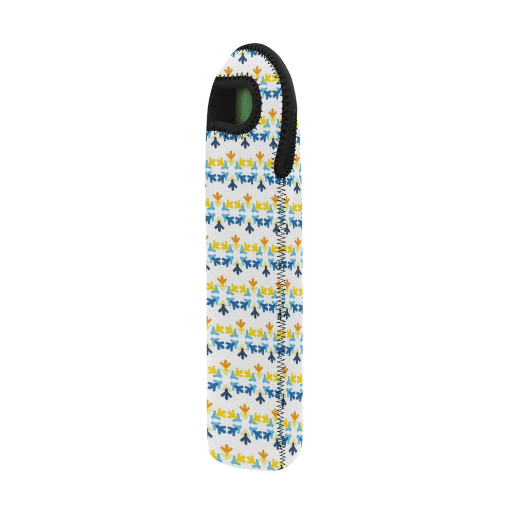 Aroace Pride Flag Snowflake Neoprene Wine Bag