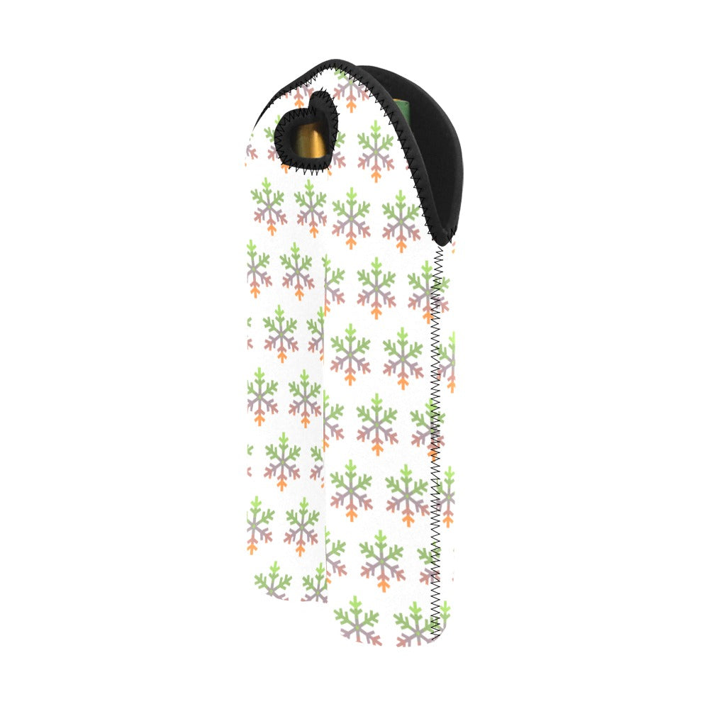 Aliagender Pride Flag Snowflake 2-Bottle Neoprene Wine Bag