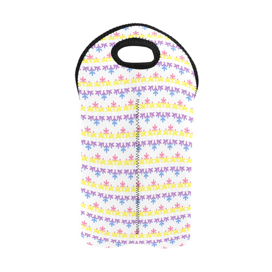Bigender Pride Flag Snowflake 2-Bottle Neoprene Wine Bag