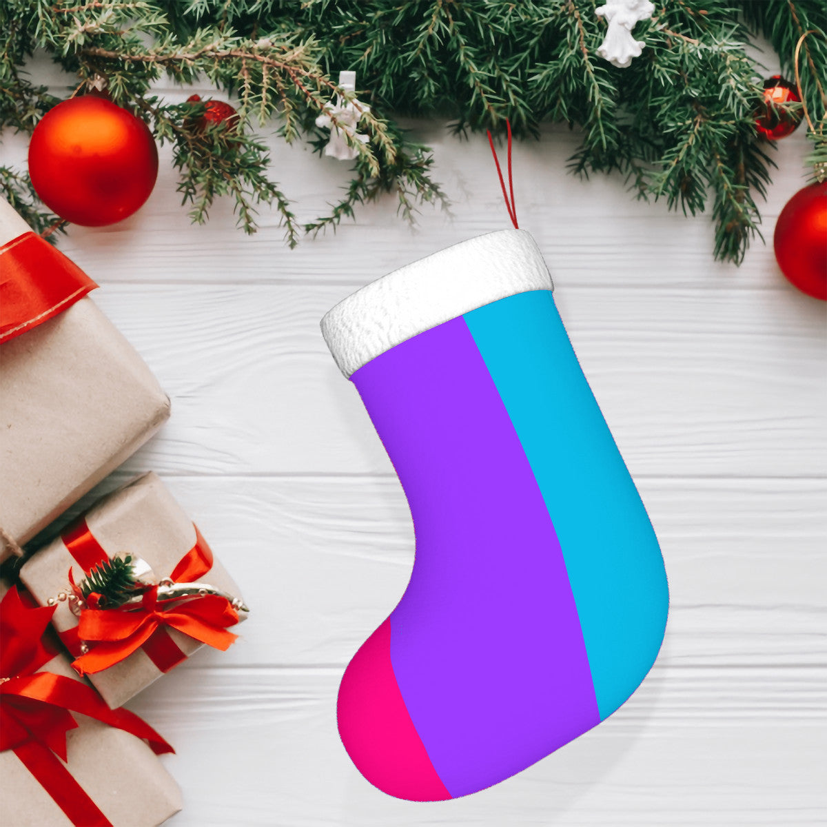 Androgyne Pride Flag Holiday Stocking 11" x 17.7"