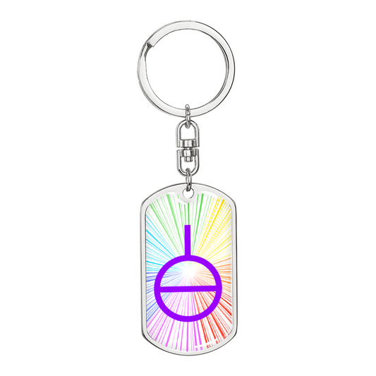 Agender/Genderless Symbol Keychain