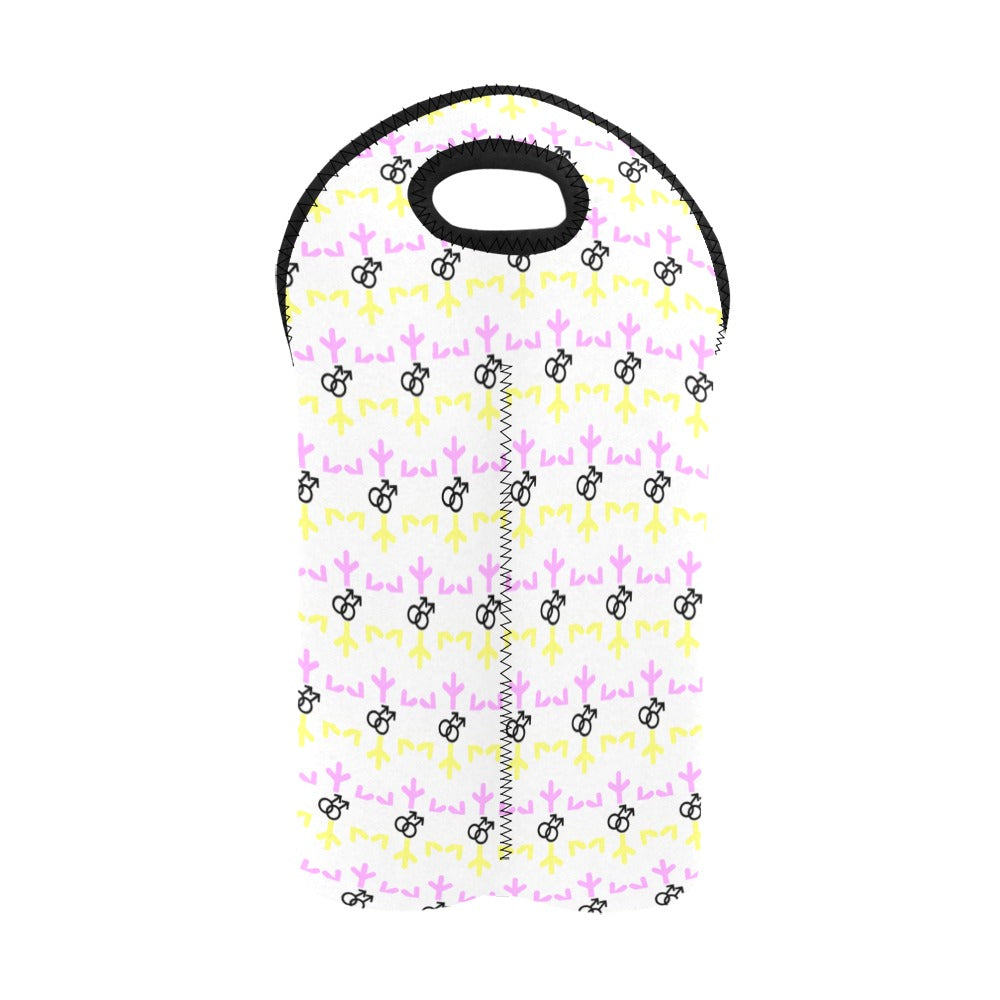 Twink Pride Flag Snowflake 2-Bottle Neoprene Wine Bag
