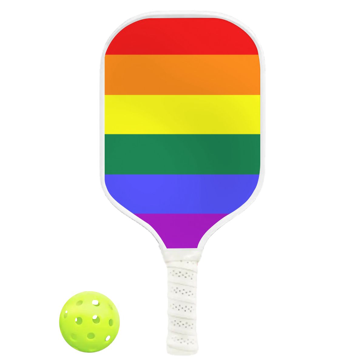 Rainbow Pride Flag Pickleball Paddle