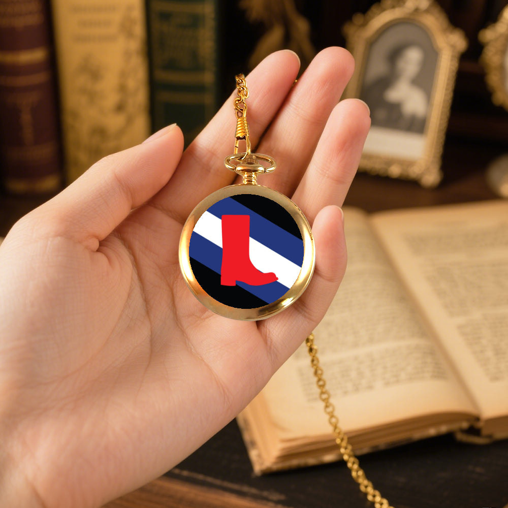 Boot Fetish Pride Flag Round Pocket Watch