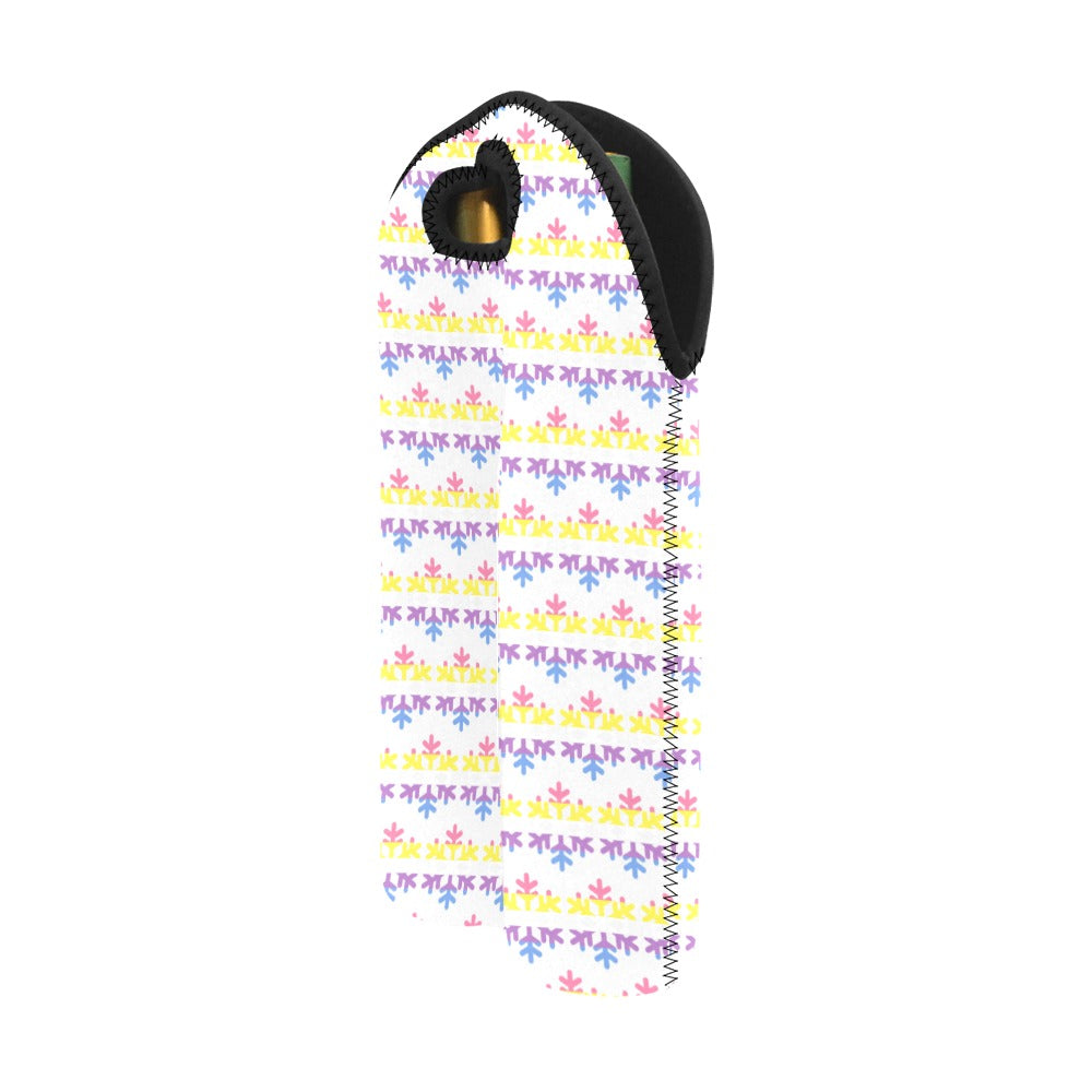 Bigender Pride Flag Snowflake 2-Bottle Neoprene Wine Bag