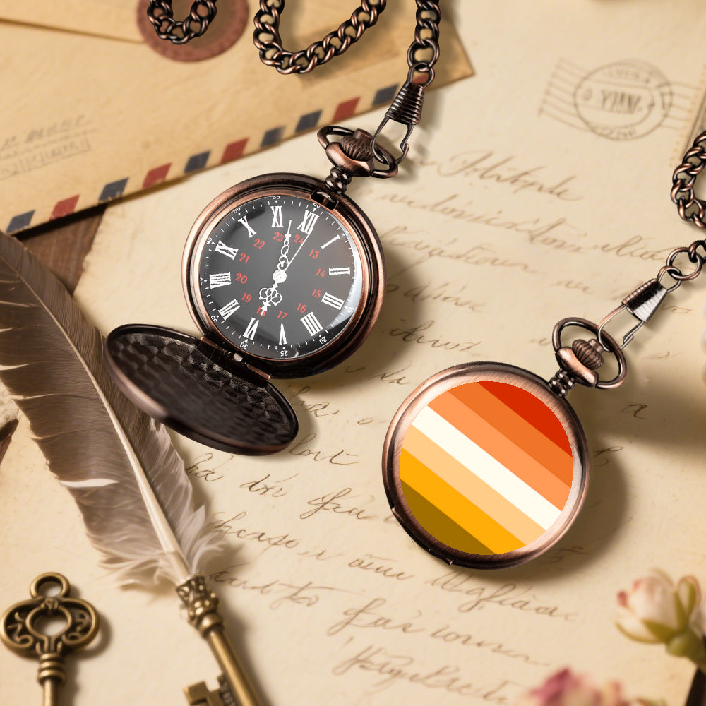 Butch Pride Flag (Mod Q) Round Pocket Watch