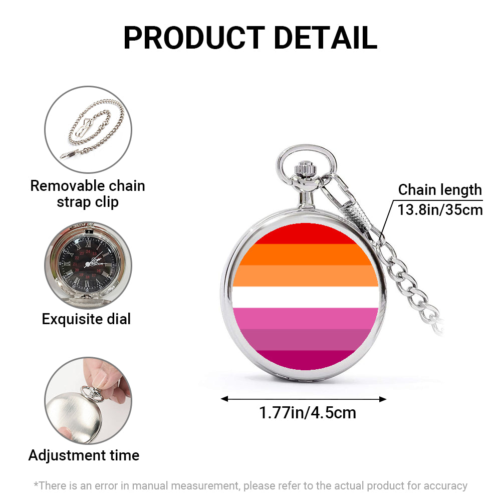 Lesbian Pride Flag Round Pocket Watch