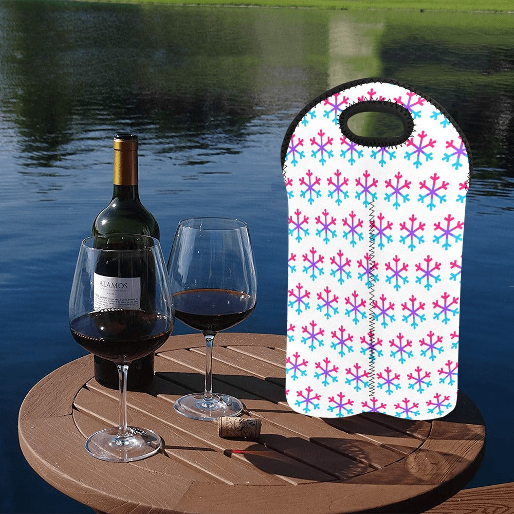 Androgyne Pride Flag Snowflake 2-Bottle Neoprene Wine Bag