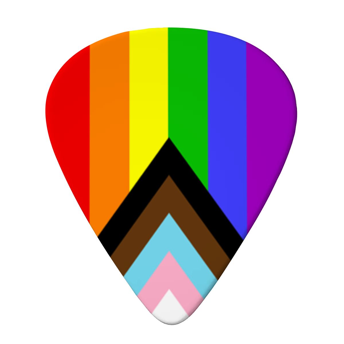 Progress Pride Flag Set of 6 Guitar Pick and Case - .46 mm, .71 mm or .96 mm
