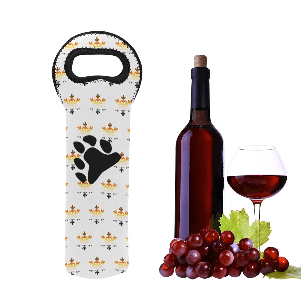 Bear Pride Flag Snowflake Neoprene Wine Bag