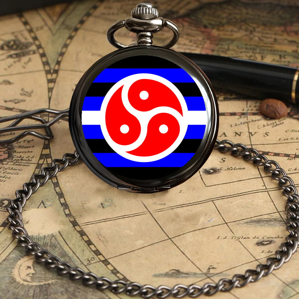 BDSM Fetish Pride Flag Round Pocket Watch