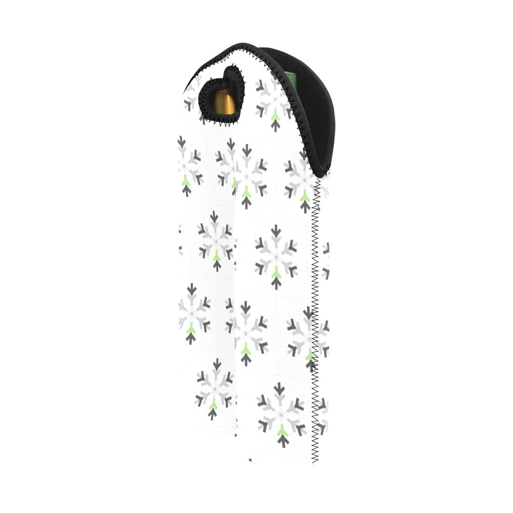 Agender Pride Flag Snowflake 2-Bottle Neoprene Wine Bag