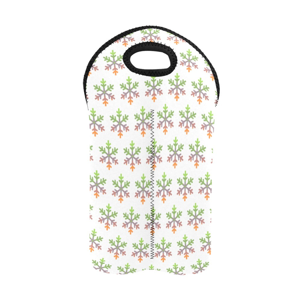 Aliagender Pride Flag Snowflake 2-Bottle Neoprene Wine Bag