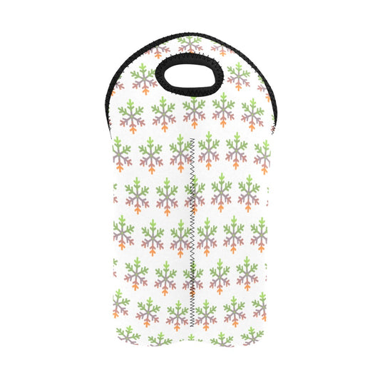 Aliagender Pride Flag Snowflake 2-Bottle Neoprene Wine Bag