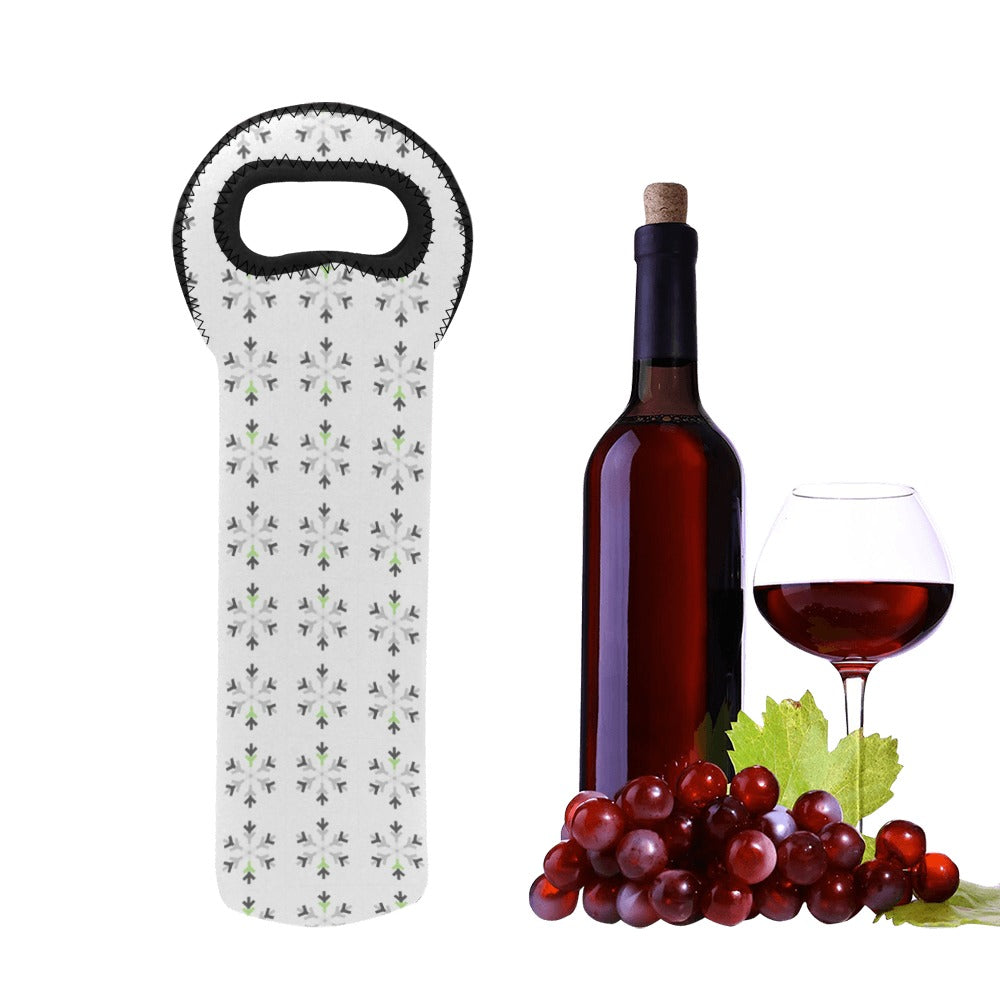 Agender Pride Flag Snowflake Neoprene Wine Bag