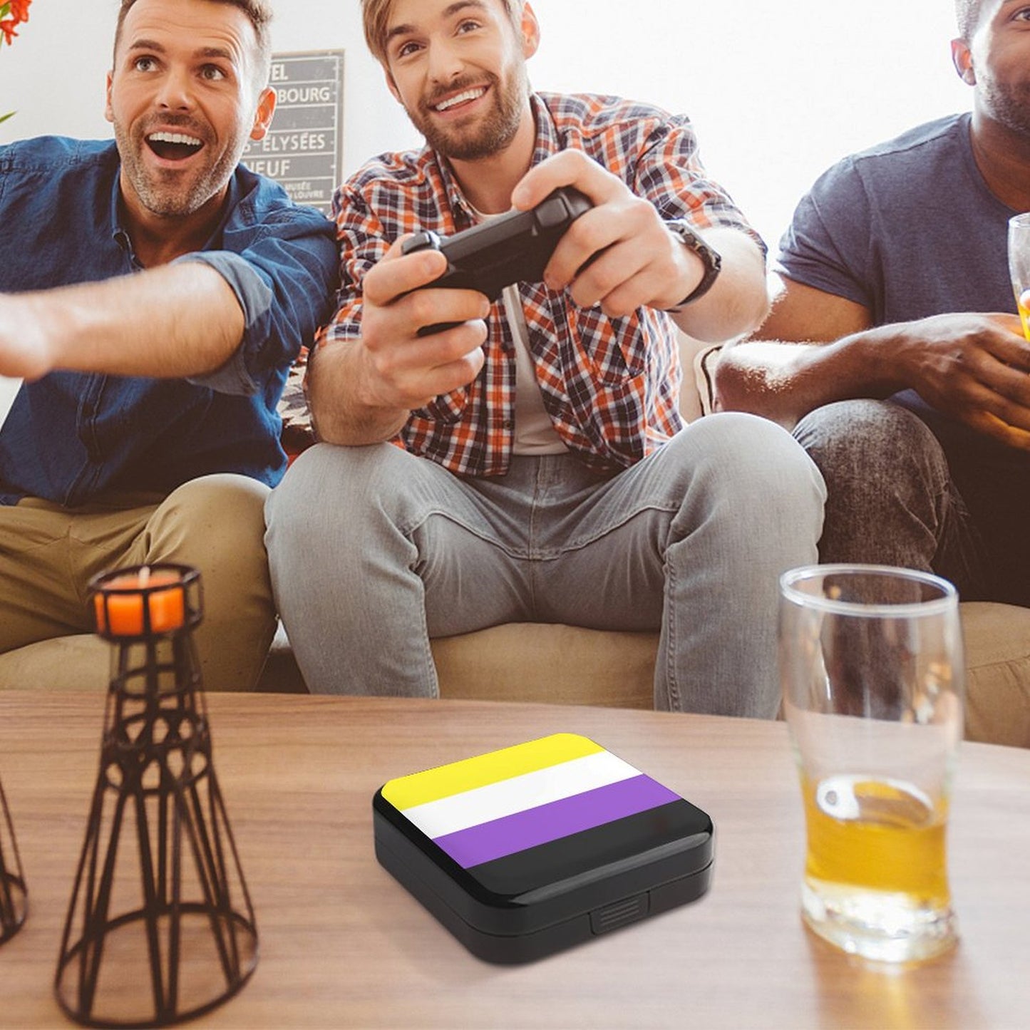 Non-Binary Pride Flag Switch Game Console Cassette Box (24-bit)