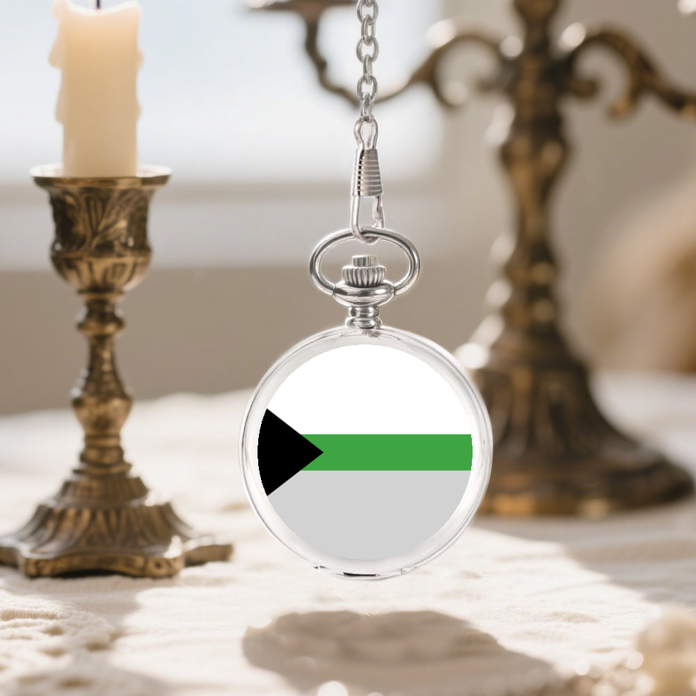 Demiromantic Pride Flag Round Pocket Watch