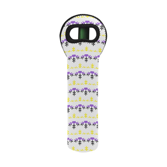 Non-Binary Pride Flag Snowflake Neoprene Wine Bag
