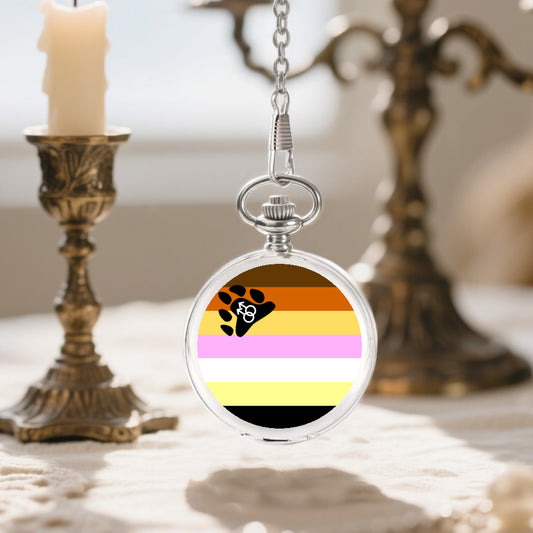 Cub Pride Flag Round Pocket Watch