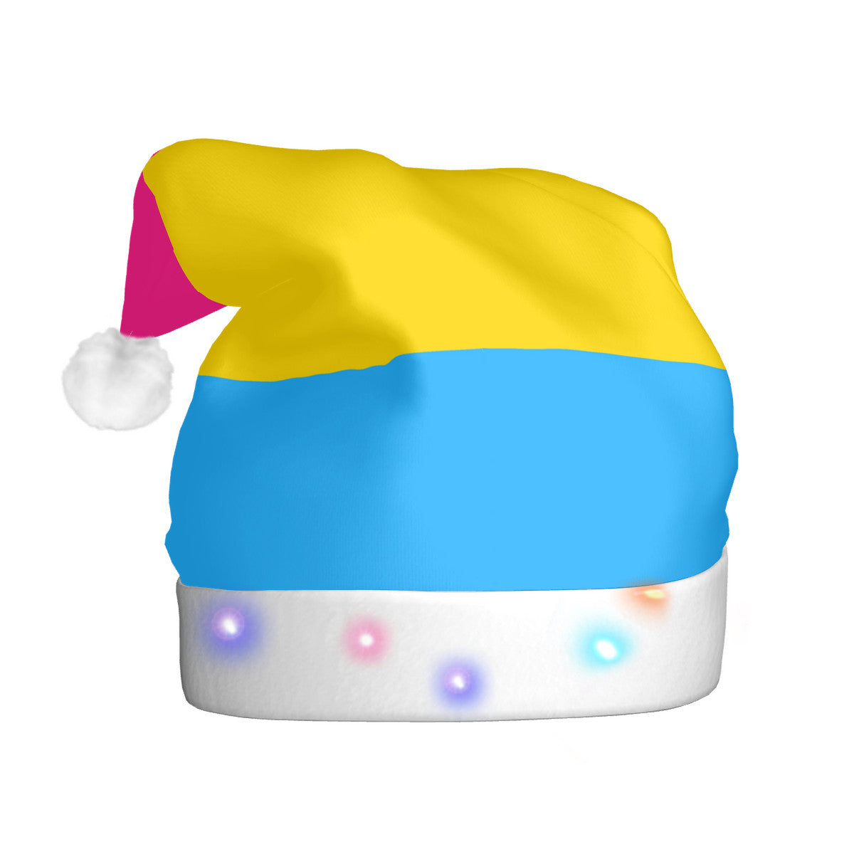 Pansexual Pride Flag Adult Glowing Plush Holiday Hat