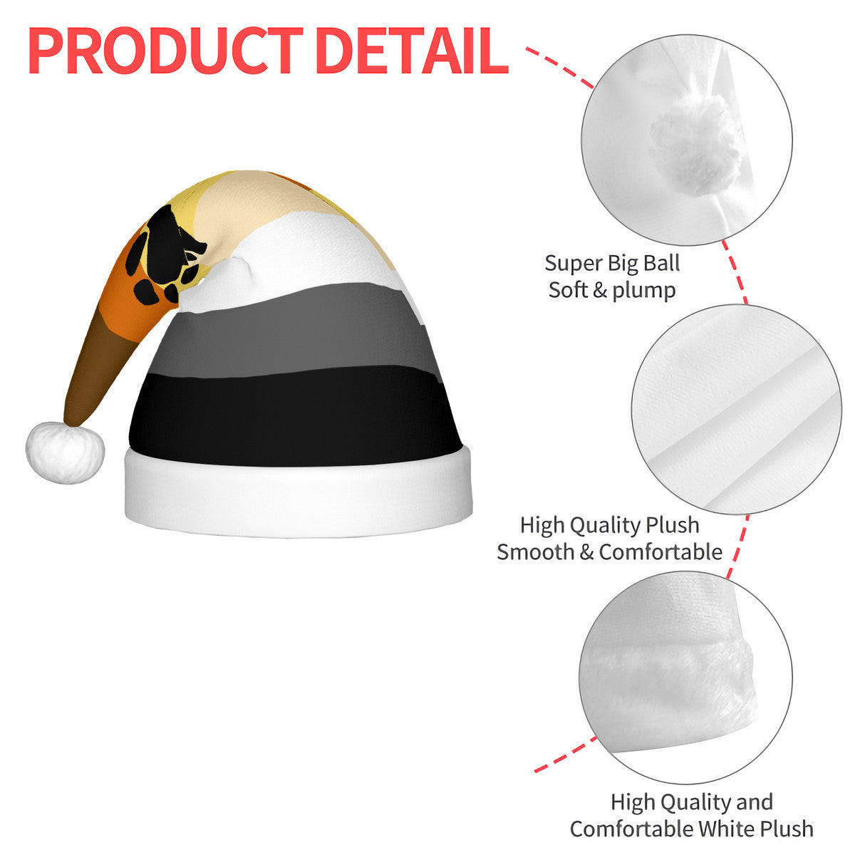 Bear Pride Flag Adult Glowing Plush Holiday Hat
