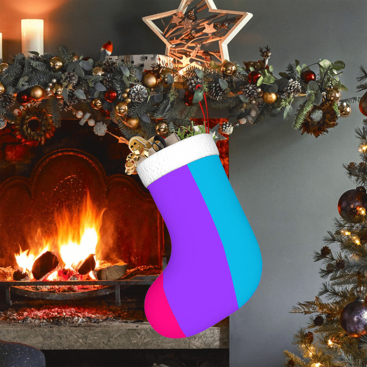 Androgyne Pride Flag Holiday Stocking 11" x 17.7"