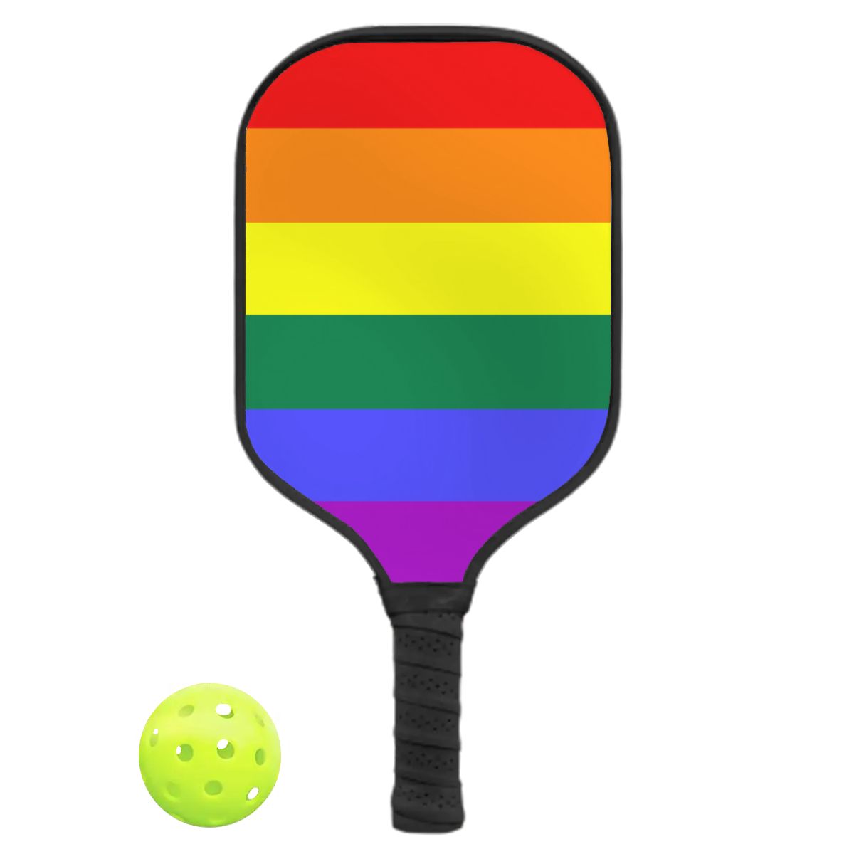 Rainbow Pride Flag Pickleball Paddle