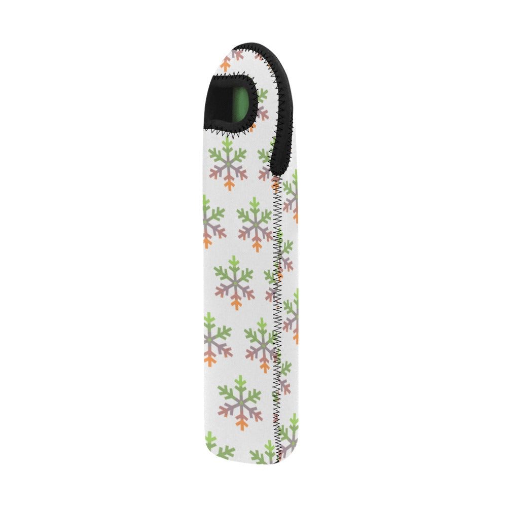 Aliagender Pride Flag Snowflake Neoprene Wine Bag