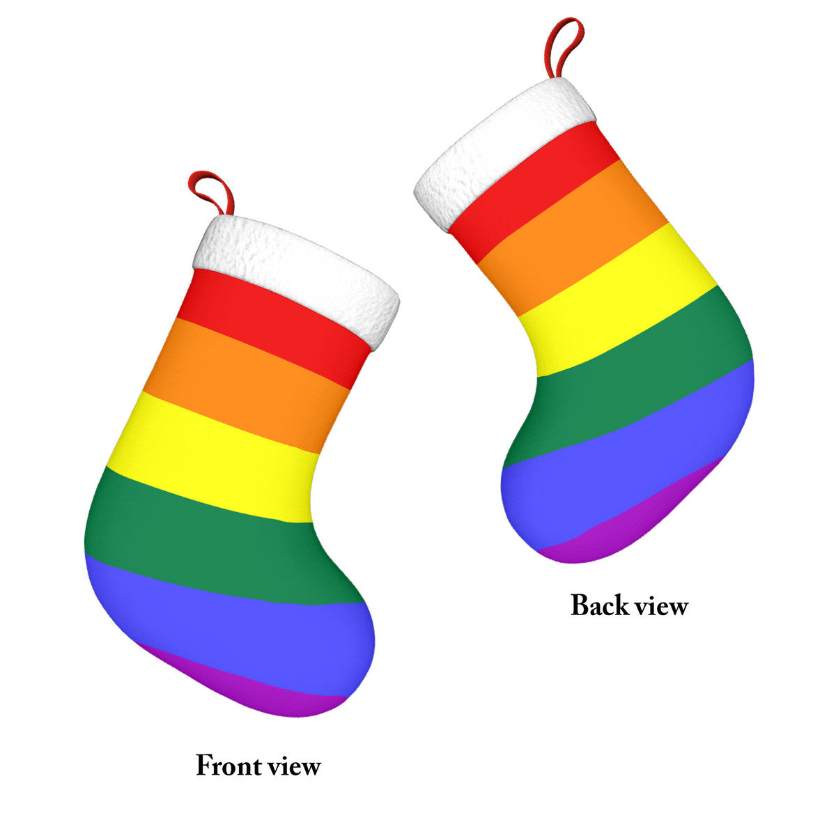 Rainbow Pride Flag Holiday Stocking 11" x 17.7"