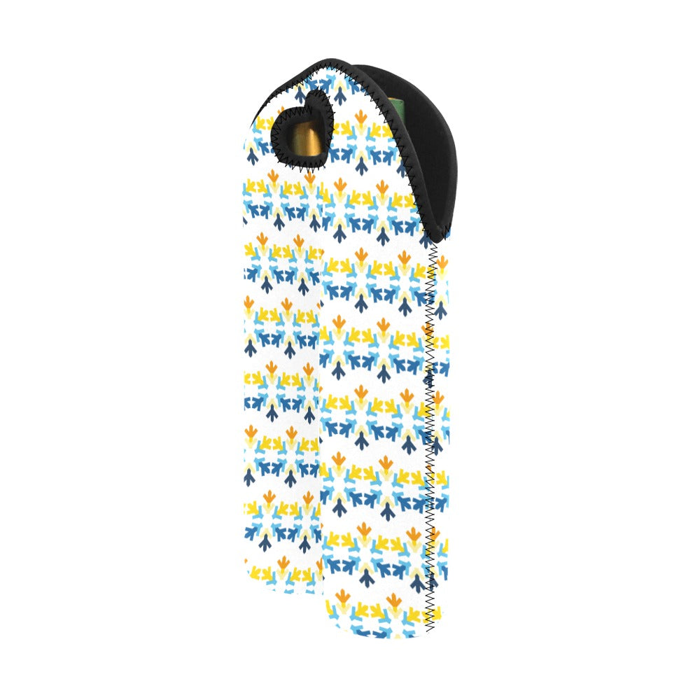 Aroace Pride Flag Snowflake 2-Bottle Neoprene Wine Bag