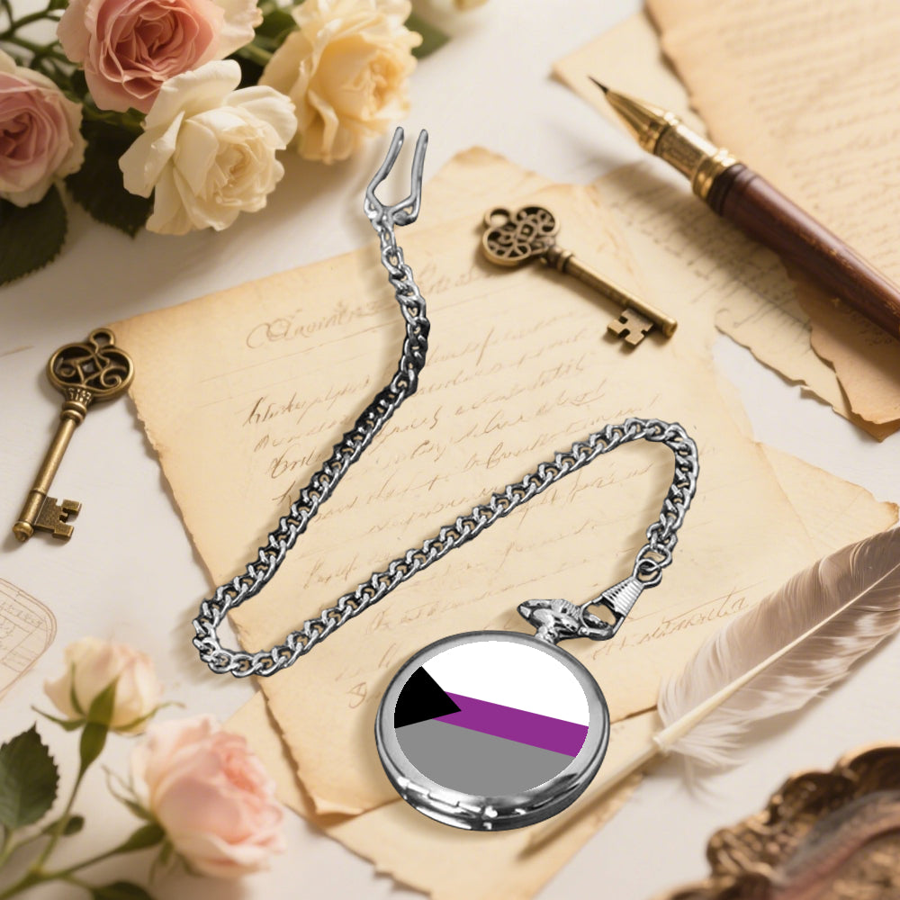 Demisexual Pride Flag Round Pocket Watch