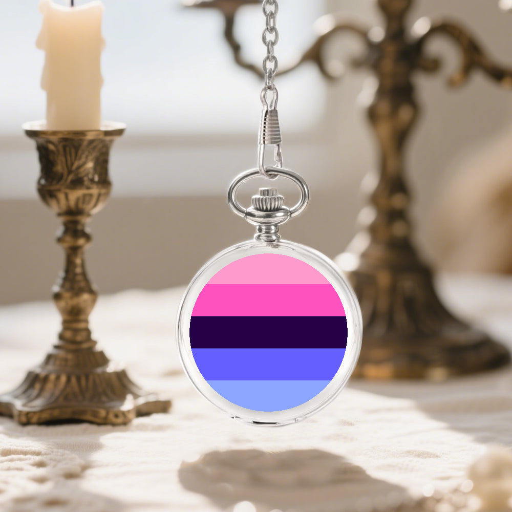 Omnisexual Pride Flag Round Pocket Watch