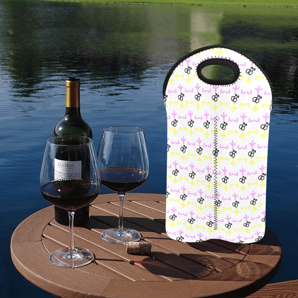 Twink Pride Flag Snowflake 2-Bottle Neoprene Wine Bag
