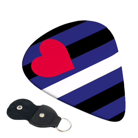 Leather Pride Flag Set of 6 Guitar Pick and Case - .46 mm, .71 mm or .96 mm