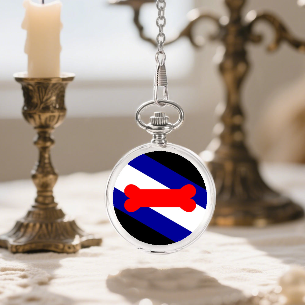 Pup Play Fetish Pride Flag Round Pocket Watch