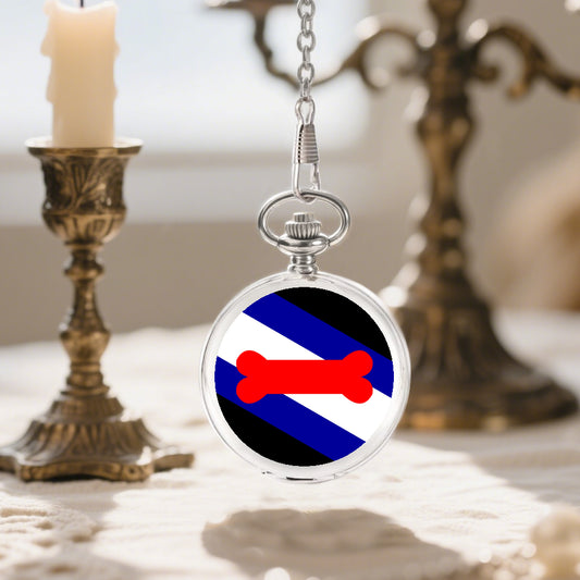 Pup Play Fetish Pride Flag Round Pocket Watch