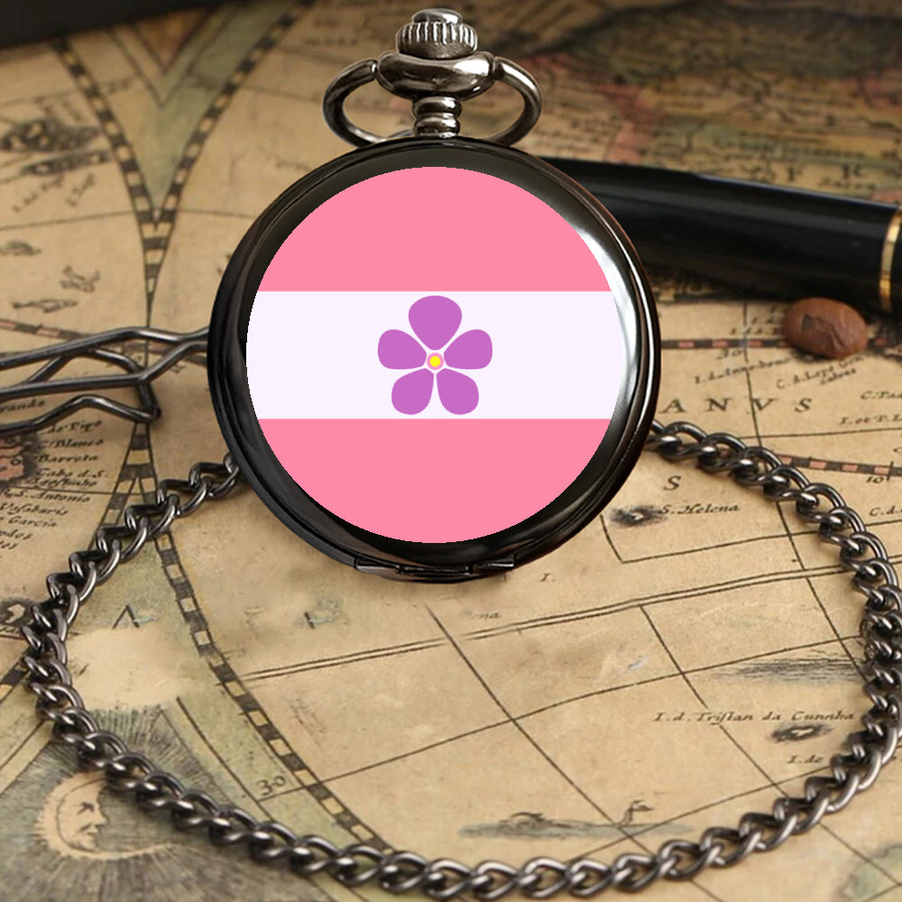 Sapphic Pride Flag Round Pocket Watch