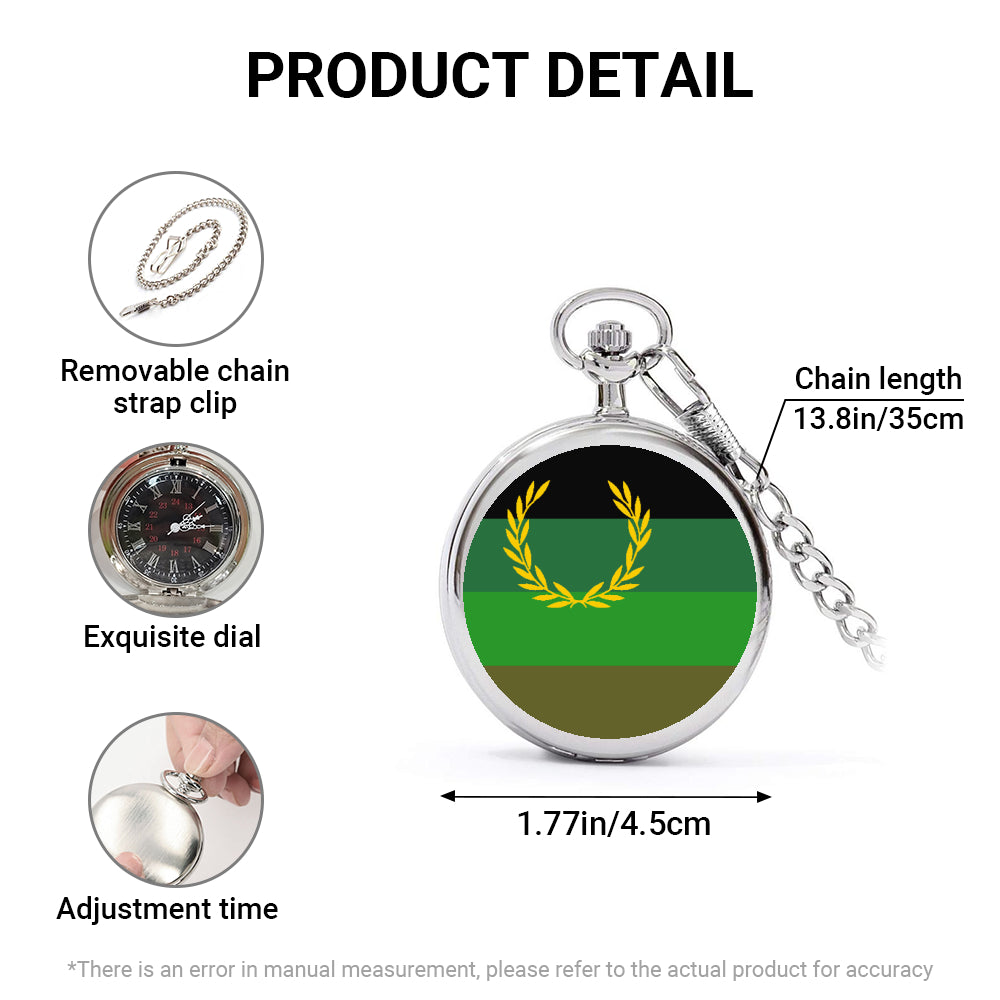 Military Fetish Pride Flag Round Pocket Watch