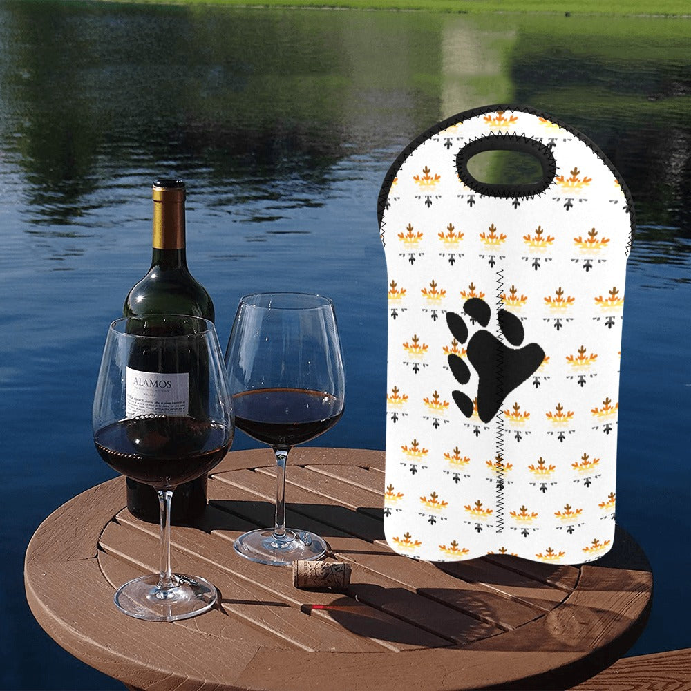 Bear Pride Flag Snowflake 2-Bottle Neoprene Wine Bag