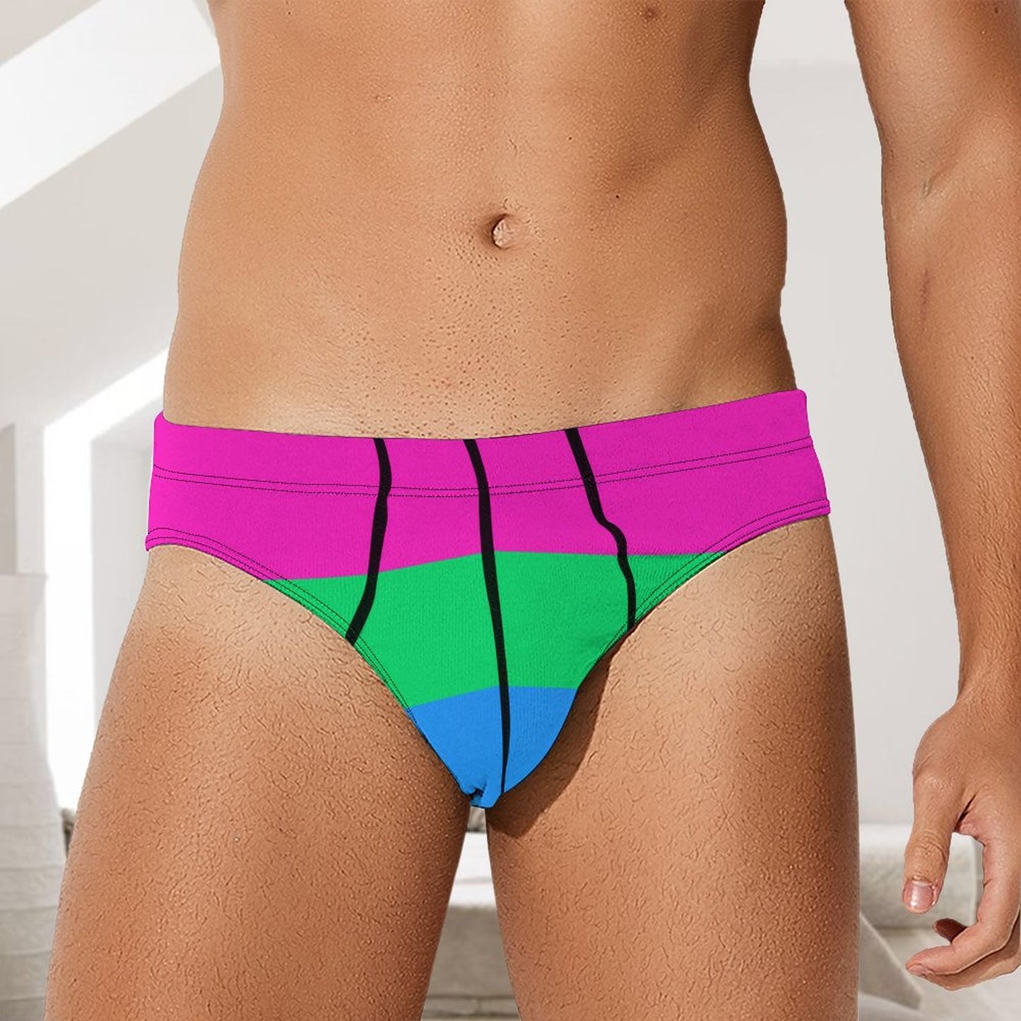 Polysexual Pride Flag Briefs – Traditional Masculine Cut