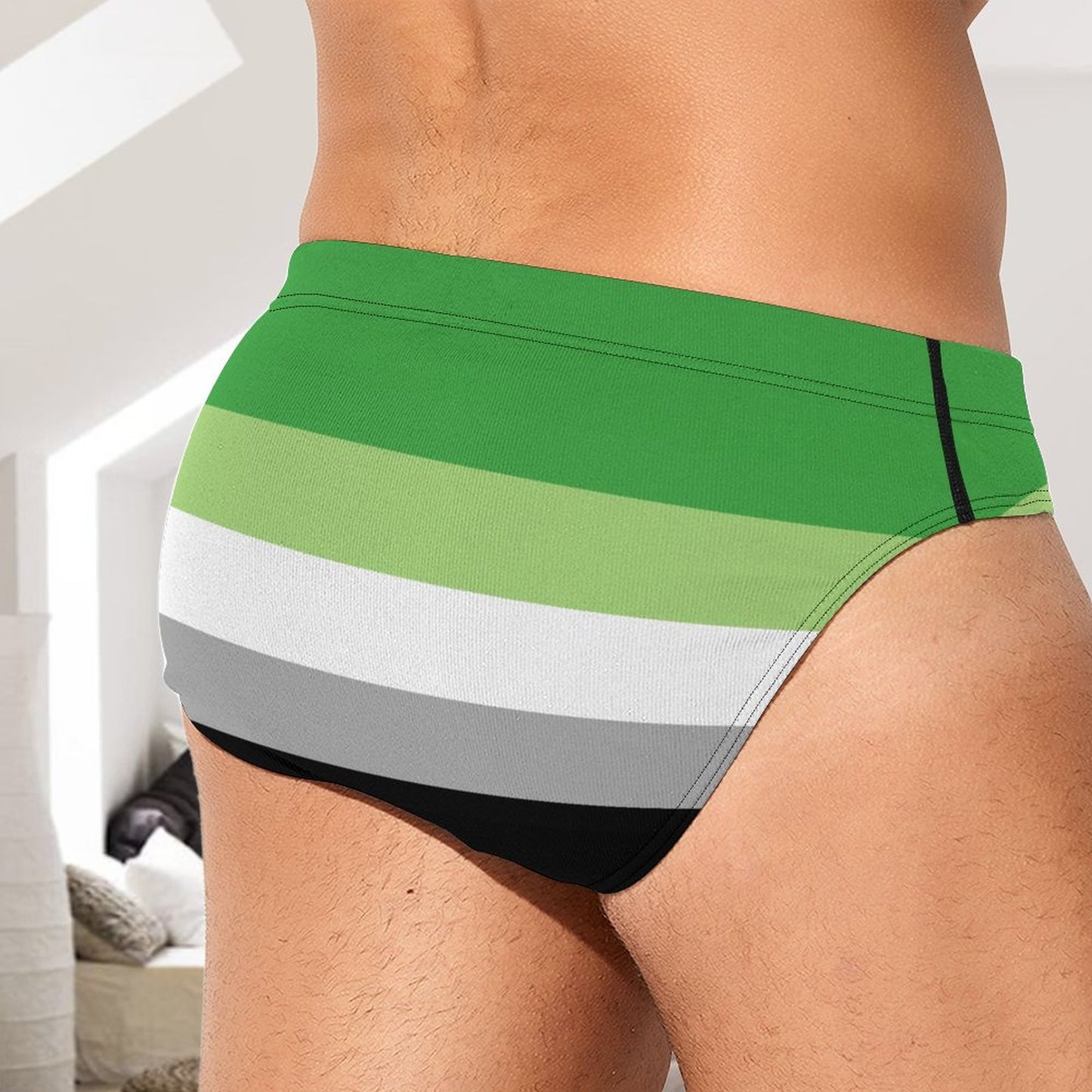 Aromantic Pride Flag Briefs – Traditional Masculine Cut