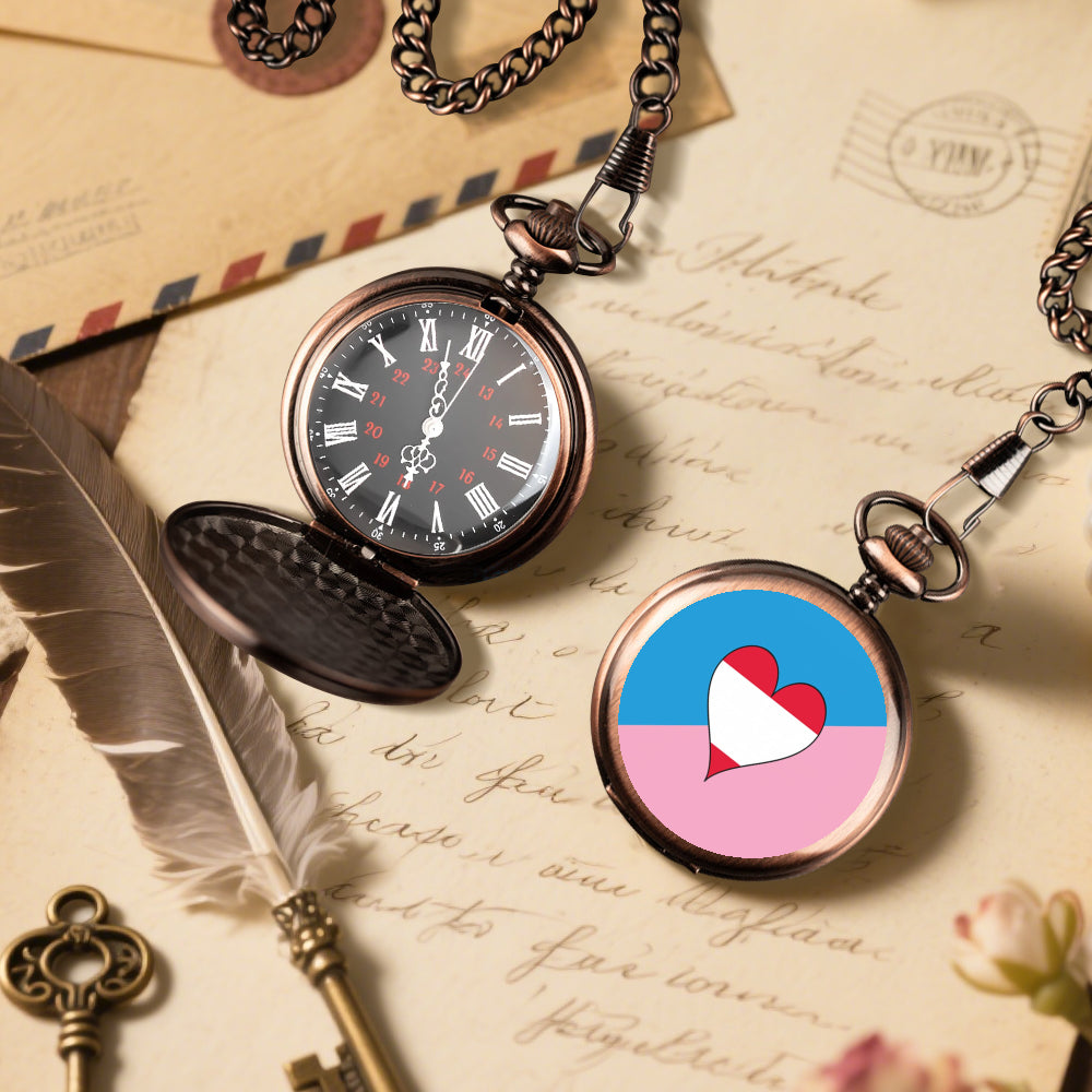 Age Play Fetish Pride Flag Round Pocket Watch